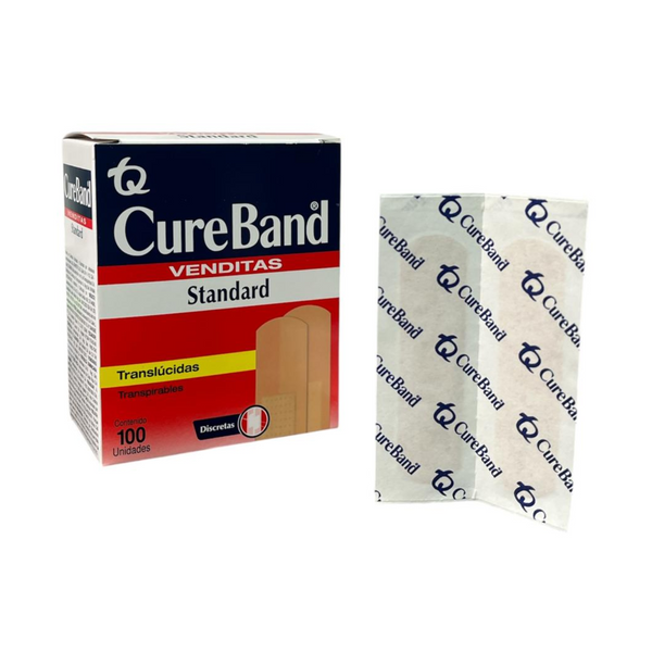 Venditas Adhesivas Translucidas Cureband Caja x 100 Unidades