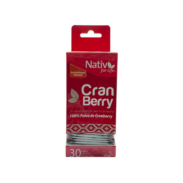 Cranberry en Polvo 100% Natural – 30 Sobres de Arándano Rojo Nativ For Life