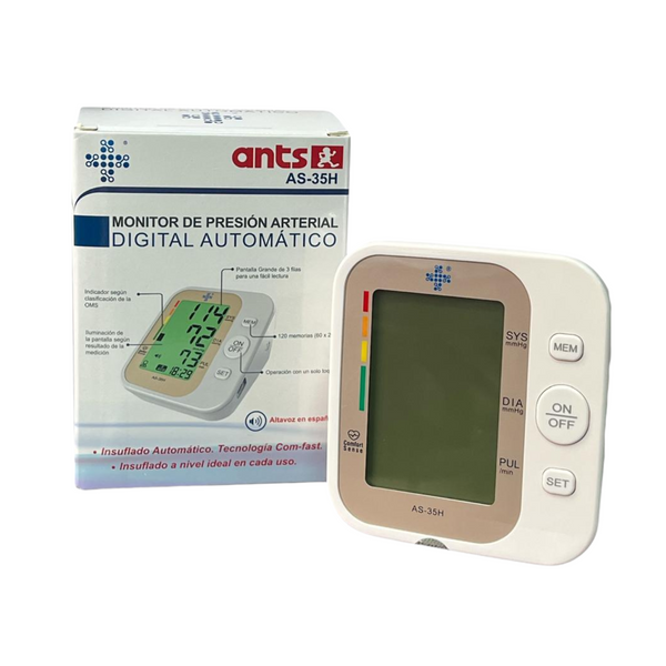 Tensiómetro Monitor de Presión Arterial Digital de Brazo AS-35H Con Altavoz