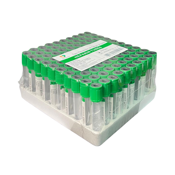 Tubo de Heparina Sódica 4 ml para Recolección de Sangre Gradilla x100